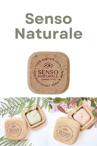Senso Naturale SQUARE Sardinian cork container for Solid Shower Gel and Body Oil
